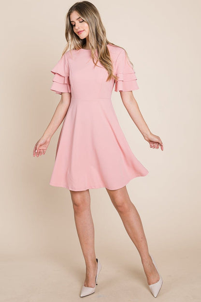 Flutter Layered Sleeve Ruffle Hem Sun Dress | Apparel | Kitchen + Metal