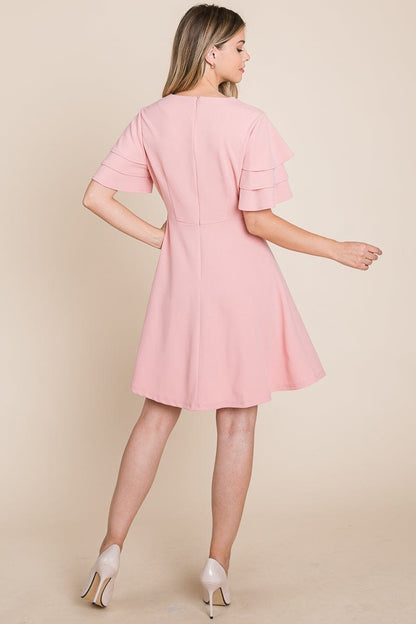 Flutter Layered Sleeve Ruffle Hem Sun Dress | Apparel | Kitchen + Metal