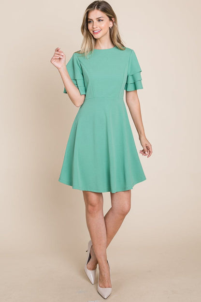 Flutter Layered Sleeve Ruffle Hem Sun Dress | Apparel | Kitchen + Metal