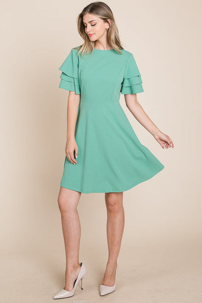 Flutter Layered Sleeve Ruffle Hem Sun Dress | Apparel | Kitchen + Metal