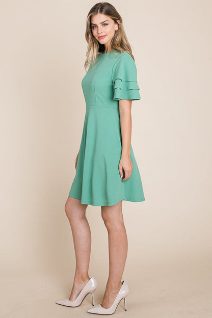 Flutter Layered Sleeve Ruffle Hem Sun Dress | Apparel | Kitchen + Metal