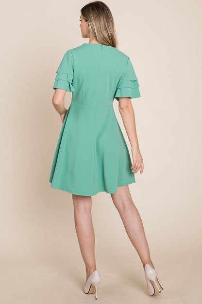 Flutter Layered Sleeve Ruffle Hem Sun Dress | Apparel | Kitchen + Metal