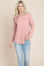 Casual Comfy Knit Waffle Pullover Raw Edge Tops | Apparel | Kitchen + Metal