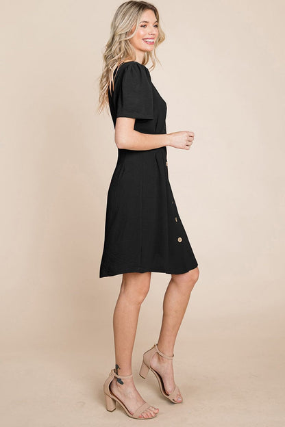 Button Down Solid Pleated Shirt Dress | Apparel | Kitchen + Metal