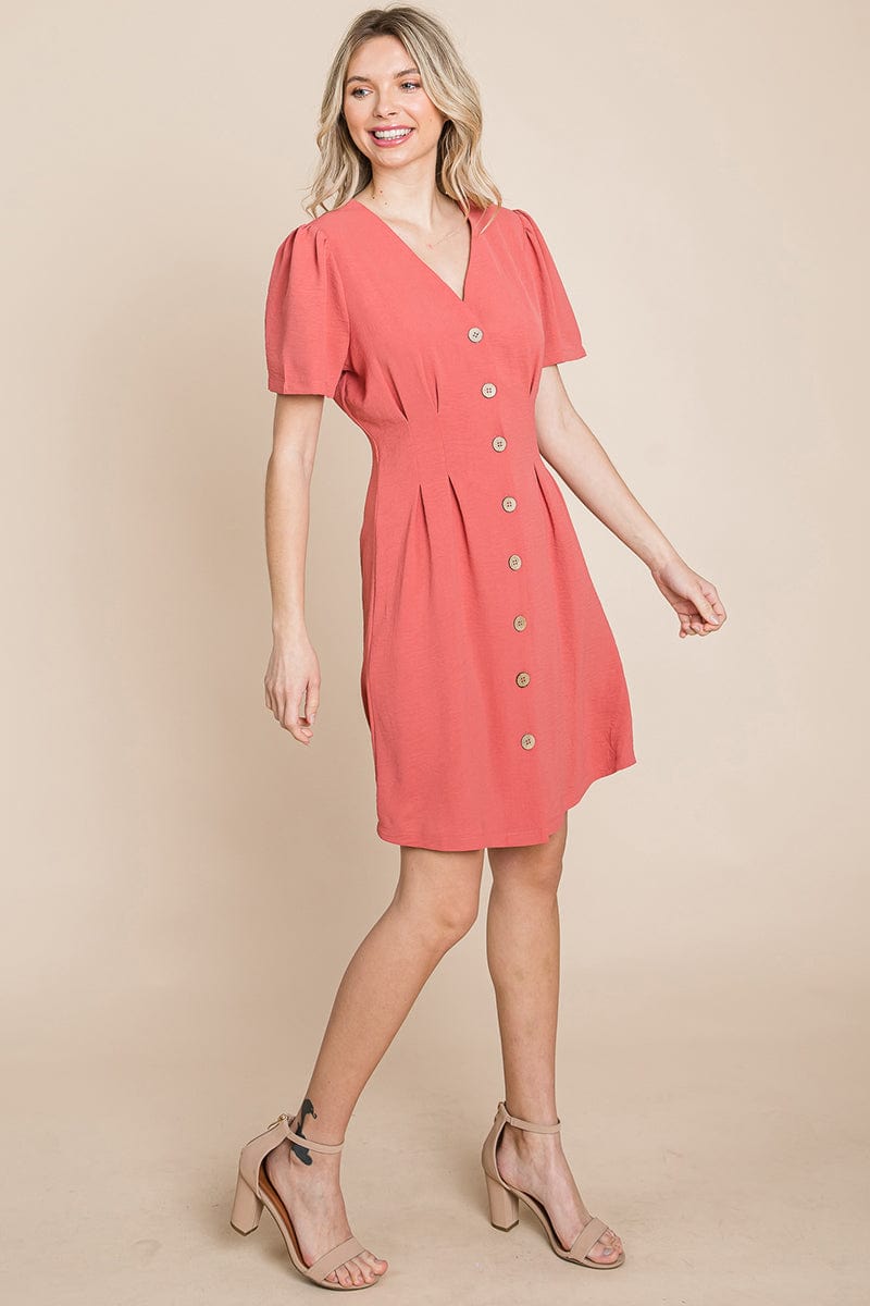 Button Down Solid Pleated Shirt Dress | Apparel | Kitchen + Metal