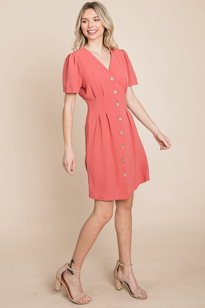 Button Down Solid Pleated Shirt Dress | Apparel | Kitchen + Metal