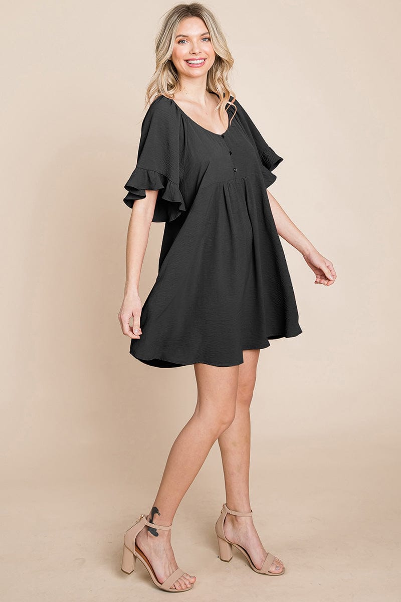 Flutter Sleeve Tiered Babydoll Mini Dress | Apparel | Kitchen + Metal
