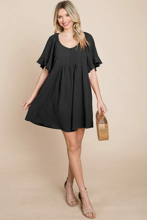 Flutter Sleeve Tiered Babydoll Mini Dress | Apparel | Kitchen + Metal