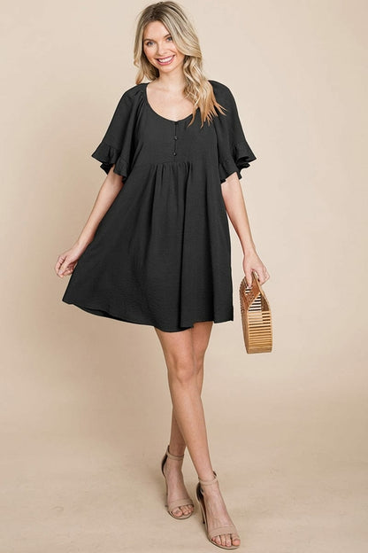 Flutter Sleeve Tiered Babydoll Mini Dress | Apparel | Kitchen + Metal