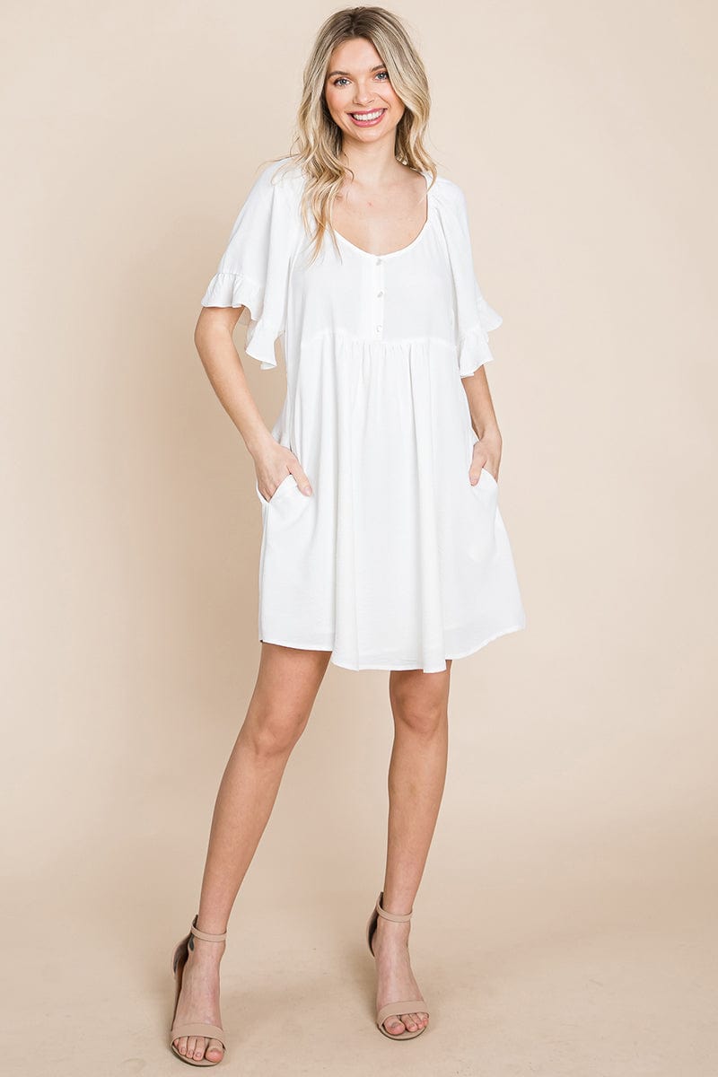 Flutter Sleeve Tiered Babydoll Mini Dress | Apparel | Kitchen + Metal