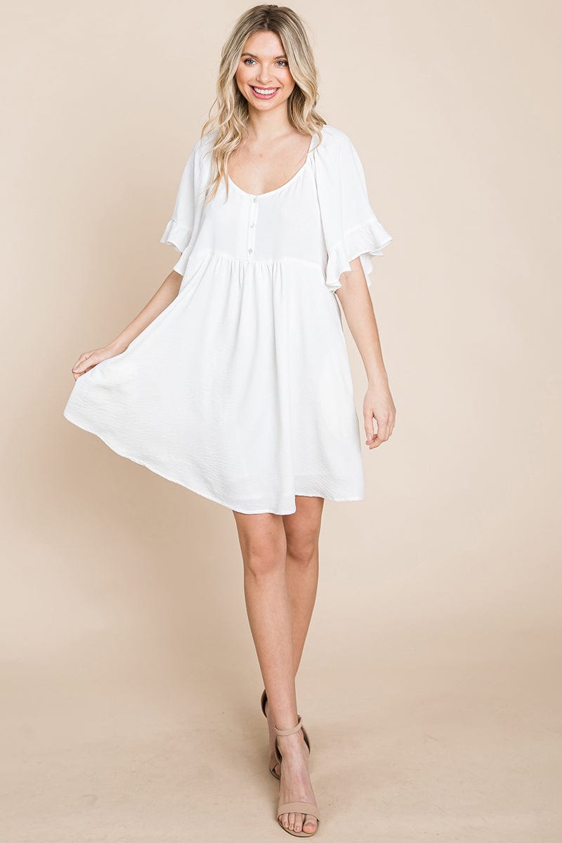 Flutter Sleeve Tiered Babydoll Mini Dress | Apparel | Kitchen + Metal
