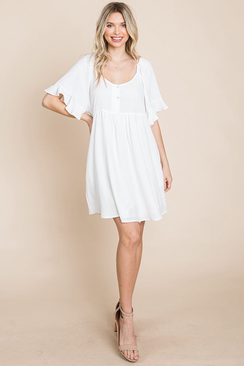 Flutter Sleeve Tiered Babydoll Mini Dress | Apparel | Kitchen + Metal