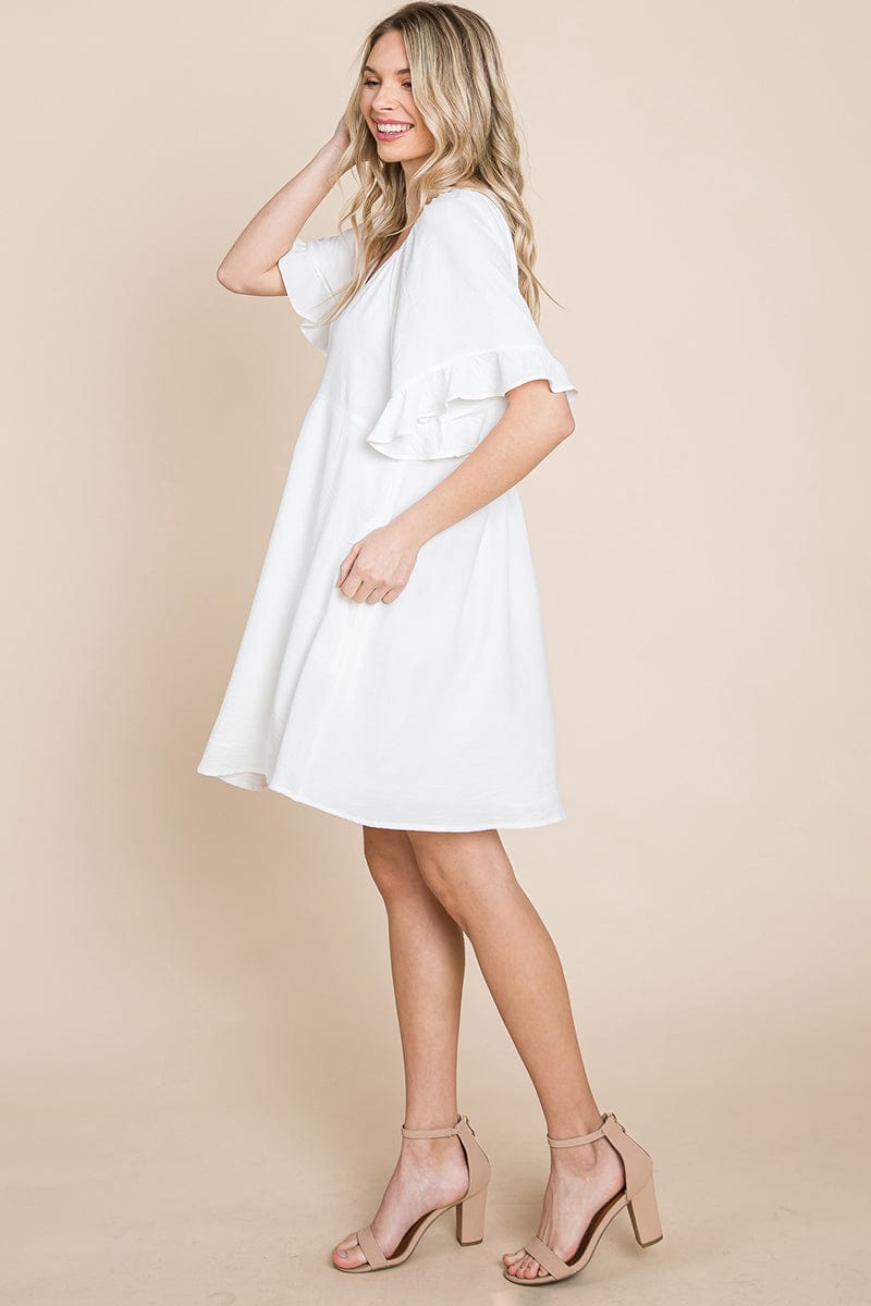 Flutter Sleeve Tiered Babydoll Mini Dress | Apparel | Kitchen + Metal