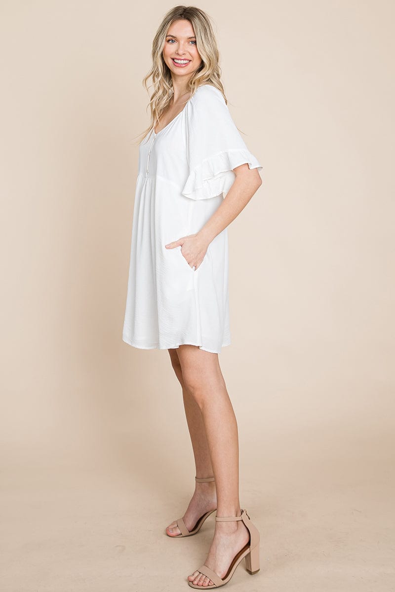 Flutter Sleeve Tiered Babydoll Mini Dress | Apparel | Kitchen + Metal