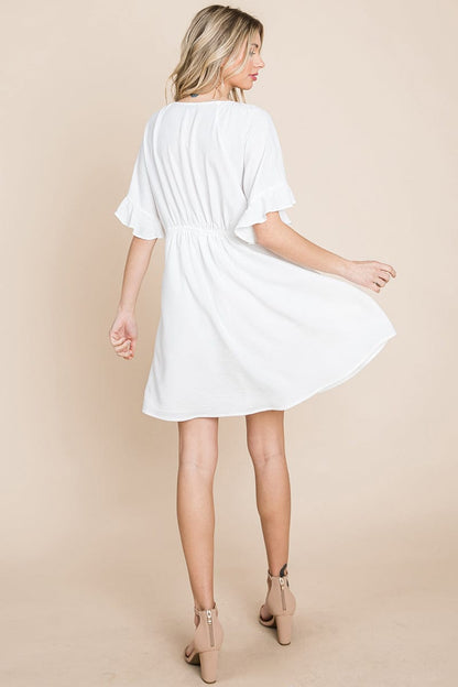 Flutter Sleeve Tiered Babydoll Mini Dress | Apparel | Kitchen + Metal