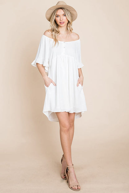 Flutter Sleeve Tiered Babydoll Mini Dress | Apparel | Kitchen + Metal