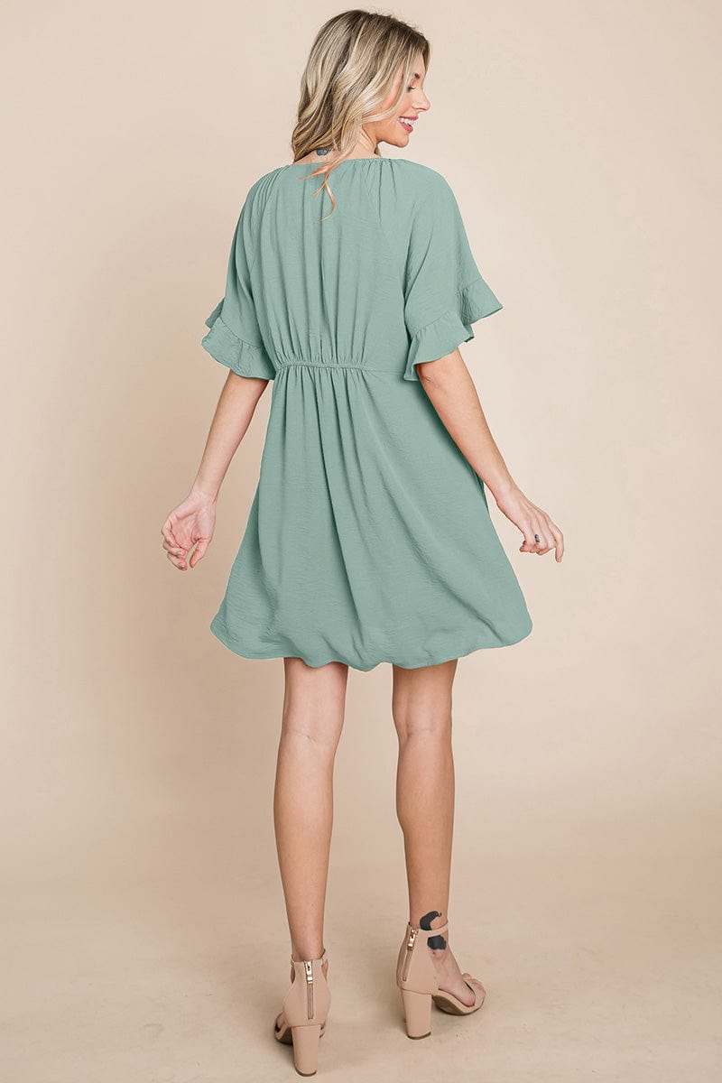 Flutter Sleeve Tiered Babydoll Mini Dress | Apparel | Kitchen + Metal