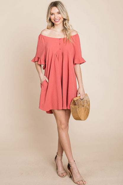 Flutter Sleeve Tiered Babydoll Mini Dress | Apparel | Kitchen + Metal