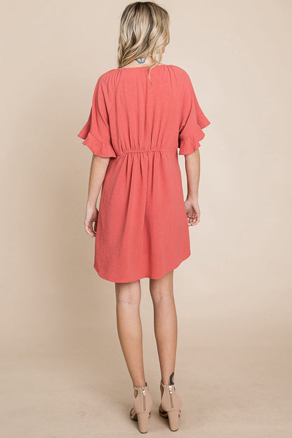 Flutter Sleeve Tiered Babydoll Mini Dress | Apparel | Kitchen + Metal
