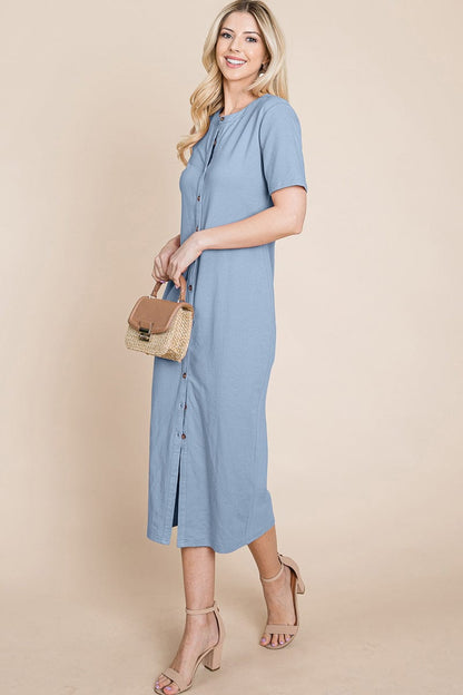 Everyday Button up Cotton Midi Shirt Dress | Apparel | Kitchen + Metal
