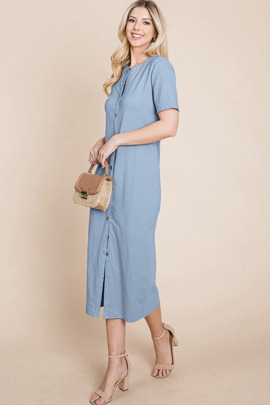 Everyday Button up Cotton Midi Shirt Dress | Apparel | Kitchen + Metal