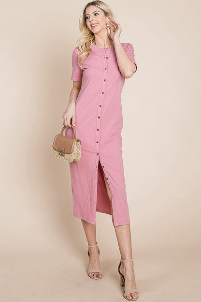 Everyday Button up Cotton Midi Shirt Dress | Apparel | Kitchen + Metal