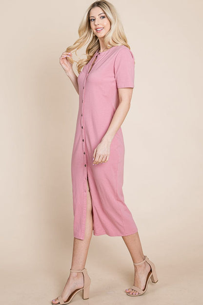 Everyday Button up Cotton Midi Shirt Dress | Apparel | Kitchen + Metal