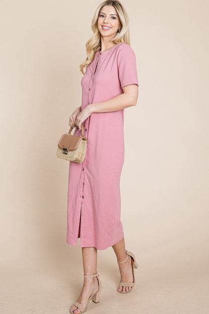 Everyday Button up Cotton Midi Shirt Dress | Apparel | Kitchen + Metal