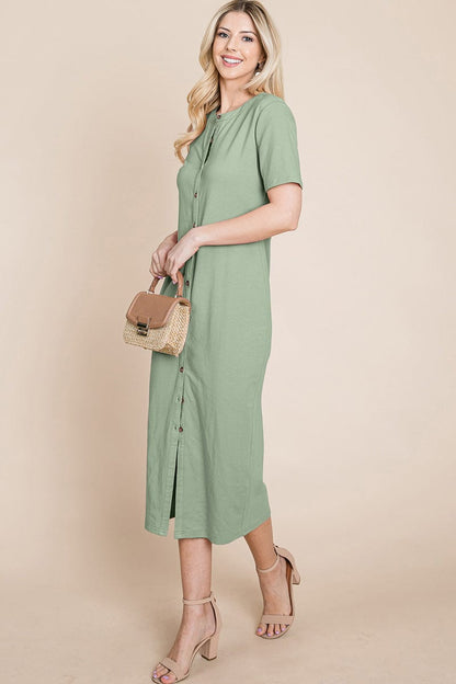 Everyday Button up Cotton Midi Shirt Dress | Apparel | Kitchen + Metal