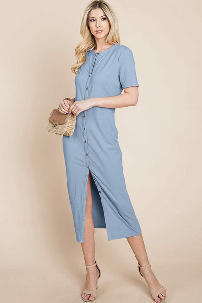 Everyday Button up Cotton Midi Shirt Dress | Apparel | Kitchen + Metal