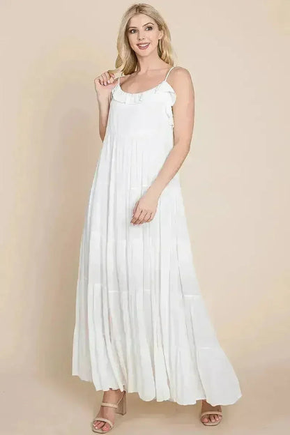 Tiered Tie Strap Cami Maxi Dress