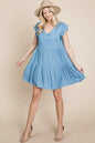 Chambray Pleated Tiered Ruffle Sleeve Dress | Apparel | Kitchen + Metal