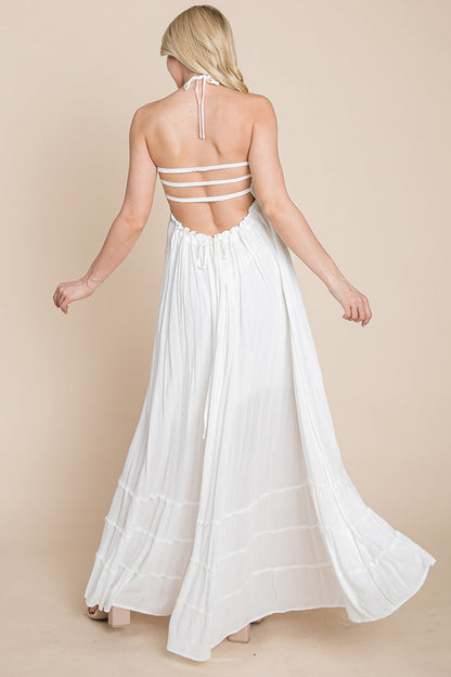 Smocked Flowy Boho Pleated Backless Maxi Dress | Apparel | Kitchen + Metal