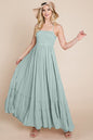Smocked Flowy Boho Pleated Backless Maxi Dress | Apparel | Kitchen + Metal