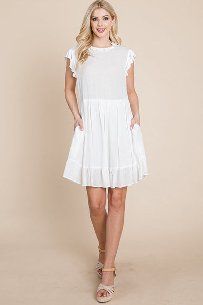 Ruffled Sleeveless Babydoll Dress with Pockets | Apparel | Kitchen + Metal