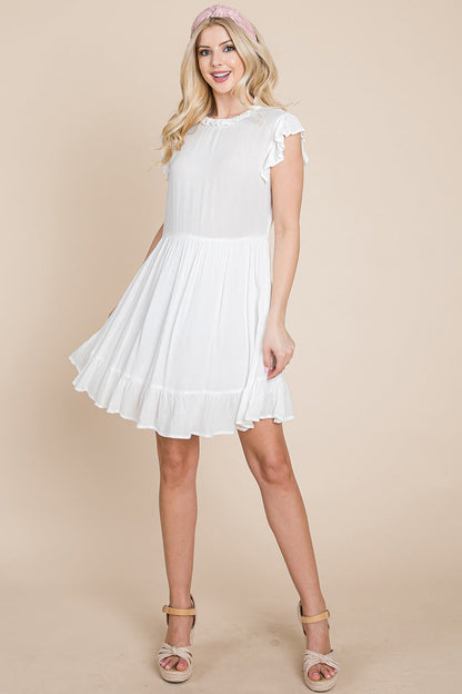 Ruffled Sleeveless Babydoll Dress with Pockets | Apparel | Kitchen + Metal