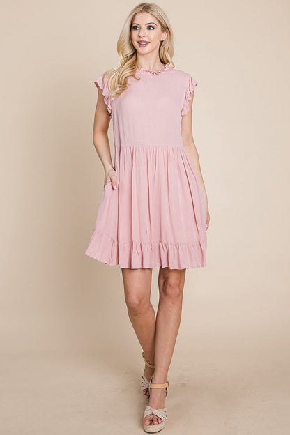 Ruffled Sleeveless Babydoll Dress with Pockets | Apparel | Kitchen + Metal