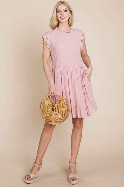 Ruffled Sleeveless Babydoll Dress with Pockets | Apparel | Kitchen + Metal