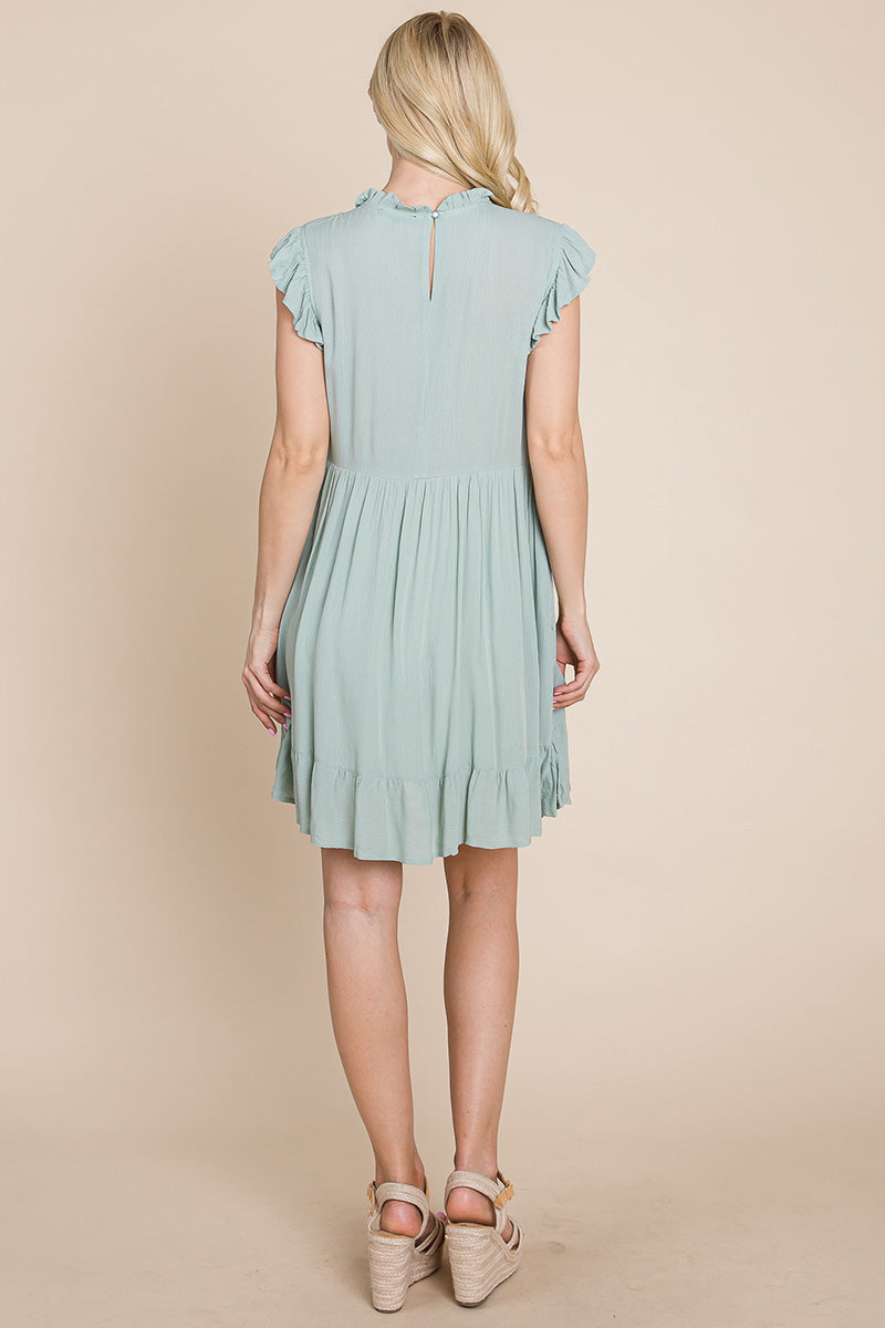 Ruffled Sleeveless Babydoll Dress with Pockets | Apparel | Kitchen + Metal