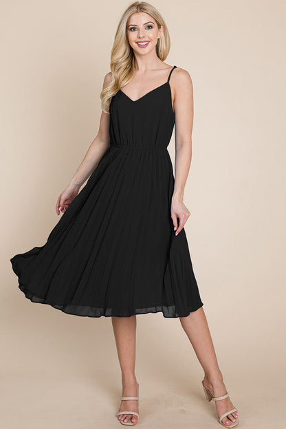 V Neck Pleated Midi Sundress | Apparel | Kitchen + Metal