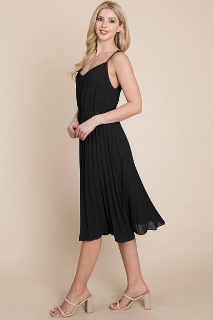 V Neck Pleated Midi Sundress | Apparel | Kitchen + Metal