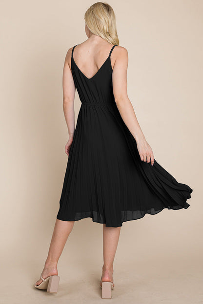 V Neck Pleated Midi Sundress | Apparel | Kitchen + Metal