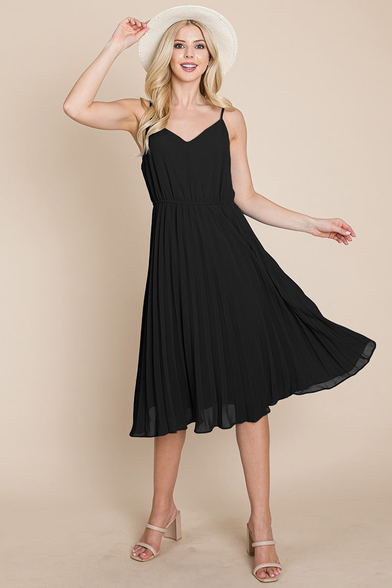 V Neck Pleated Midi Sundress | Apparel | Kitchen + Metal