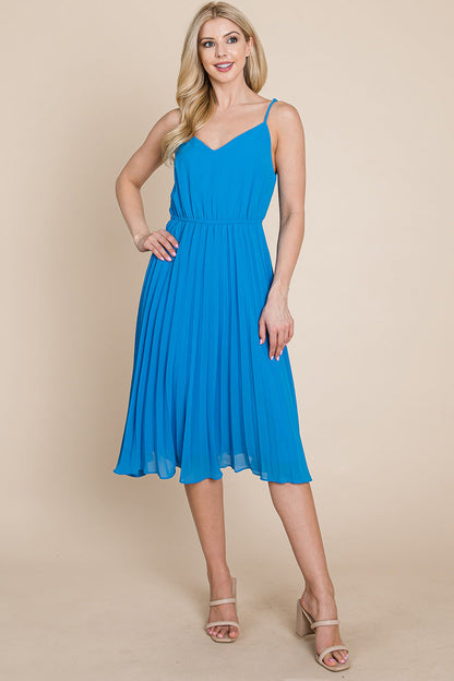 V Neck Pleated Midi Sundress | Apparel | Kitchen + Metal