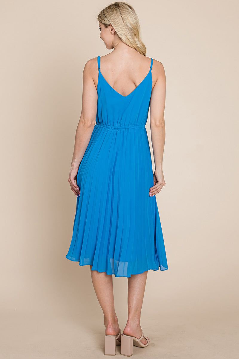 V Neck Pleated Midi Sundress | Apparel | Kitchen + Metal
