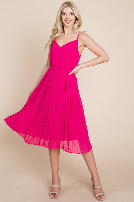 V Neck Pleated Midi Sundress | Apparel | Kitchen + Metal