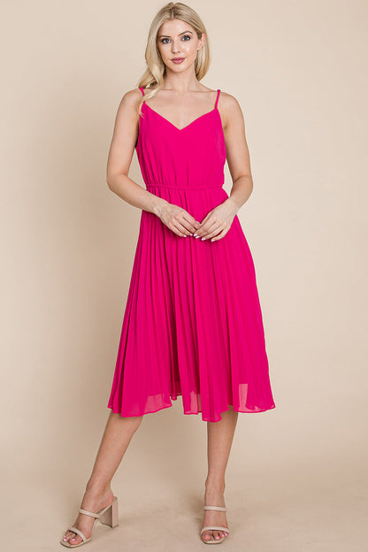 V Neck Pleated Midi Sundress | Apparel | Kitchen + Metal