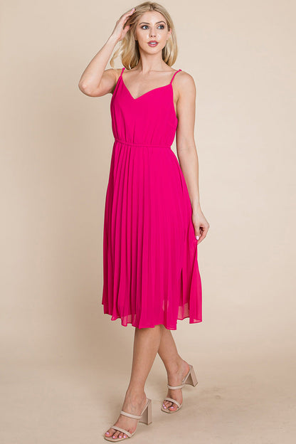 V Neck Pleated Midi Sundress | Apparel | Kitchen + Metal