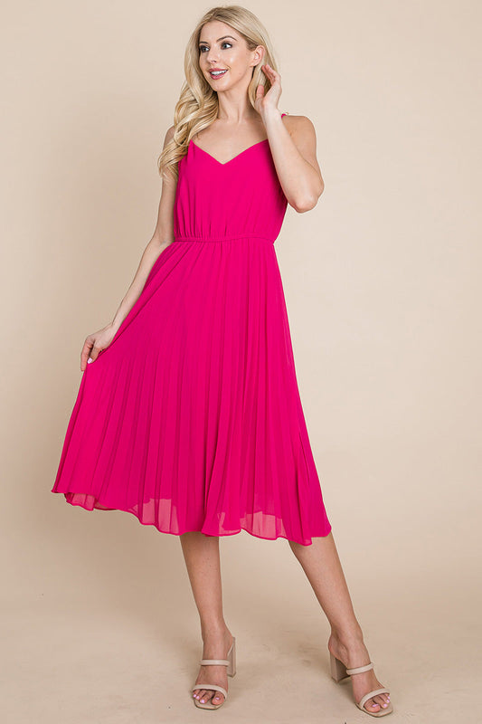 V Neck Pleated Midi Sundress | Apparel | Kitchen + Metal