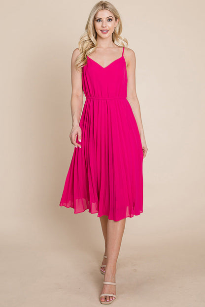 V Neck Pleated Midi Sundress | Apparel | Kitchen + Metal